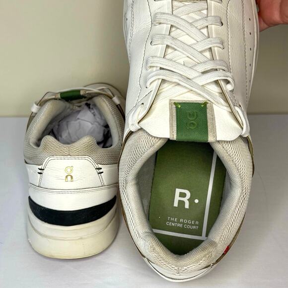 On Running The Roger Centre Court Tennis Shoe Men's 12.5 | White Green Sneaker - Picture 6 of 11